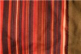 Closeup of Luxe stripe on chocolate straps (the newer lighter brushed twill chocolate)