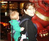 Karin and Garrett with the Onbuhimo